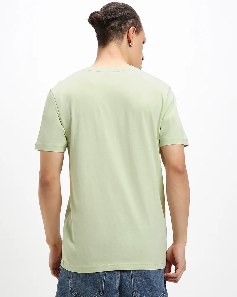 bewakoof  Men's Fog Green Heaven Graphic Printed T-shirt for Men | Best Price UAE